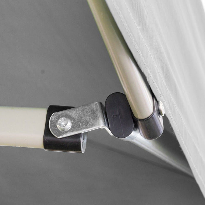 Gazebo Richiudibile Pieghevole 3x6m in Acciaio e PVC Impermeabile Bianco