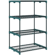Supporto per piante a 4 ripiani, alto 105 cm, per interni ed esterni, in acciaio, colore verde scuro.