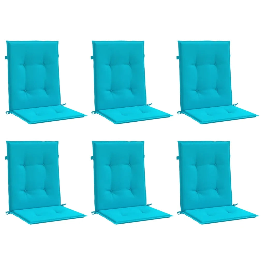 Cuscini per Sedia con Schienale Basso 6 pz Turchese in Tessuto 361339