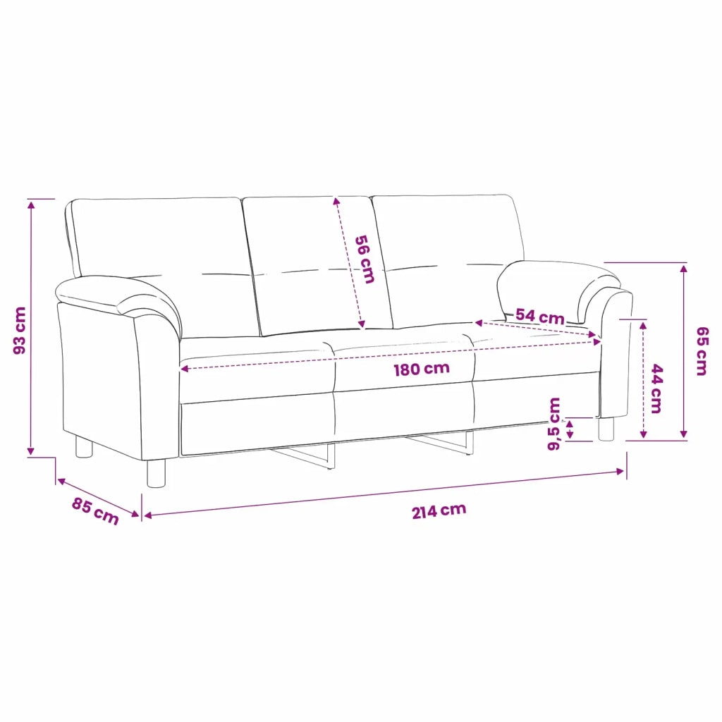 Divano Blu 214 x 85 x 93 cm Velluto 42040858