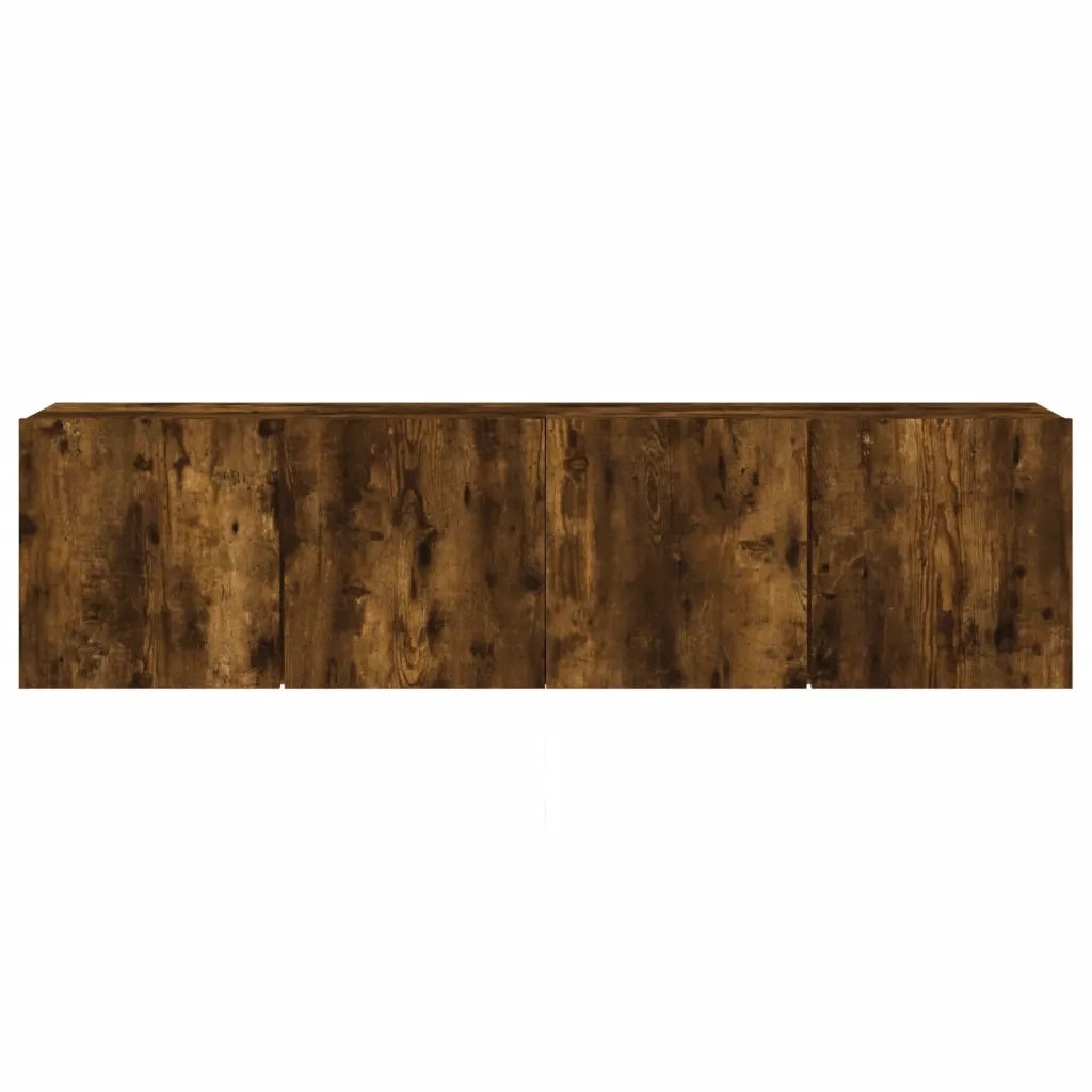 Mobili TV a Parete 2pz-Set di 2 Credenza per TV sospesa Rovere Fumo 80x30x41 cm