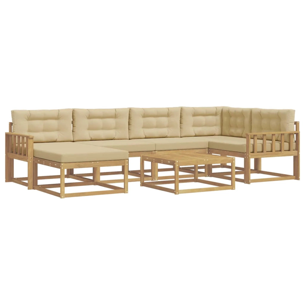 Set di divani da esterno 7 pz Bianco e Beige 3386722