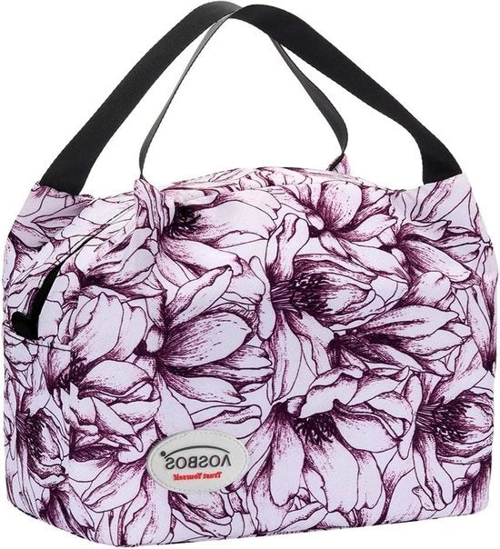Borsa Insolata per Picnic per Donna con Porta Cibo e Porta Acqua per Uomo e Bambino - Borsa Regalo in Tela a Fiore Parigino