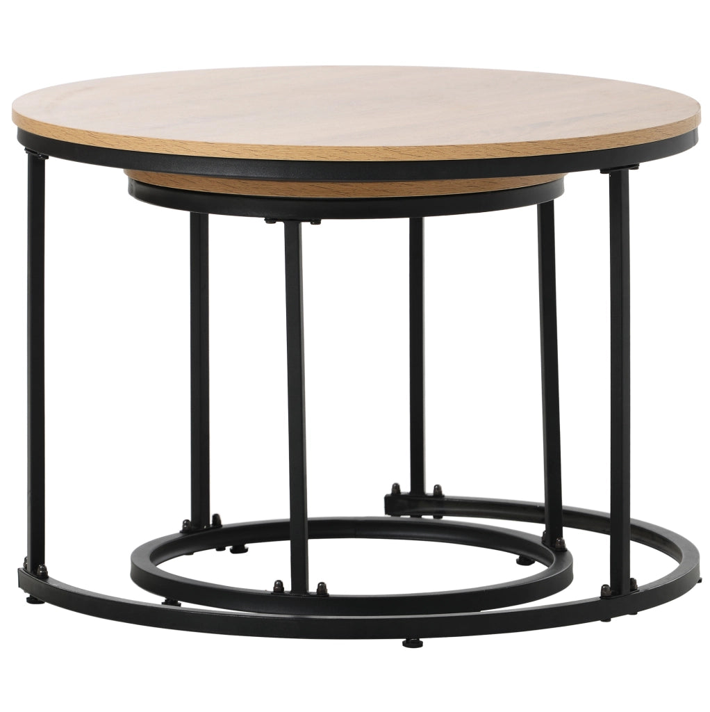 Set di tavolini da caffè; design impilabile moderno; MDF; colore naturale