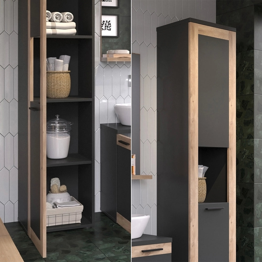 Vicco Mobiletto da bagno Antracite/quercia vichinga 40 x 194.3 cm