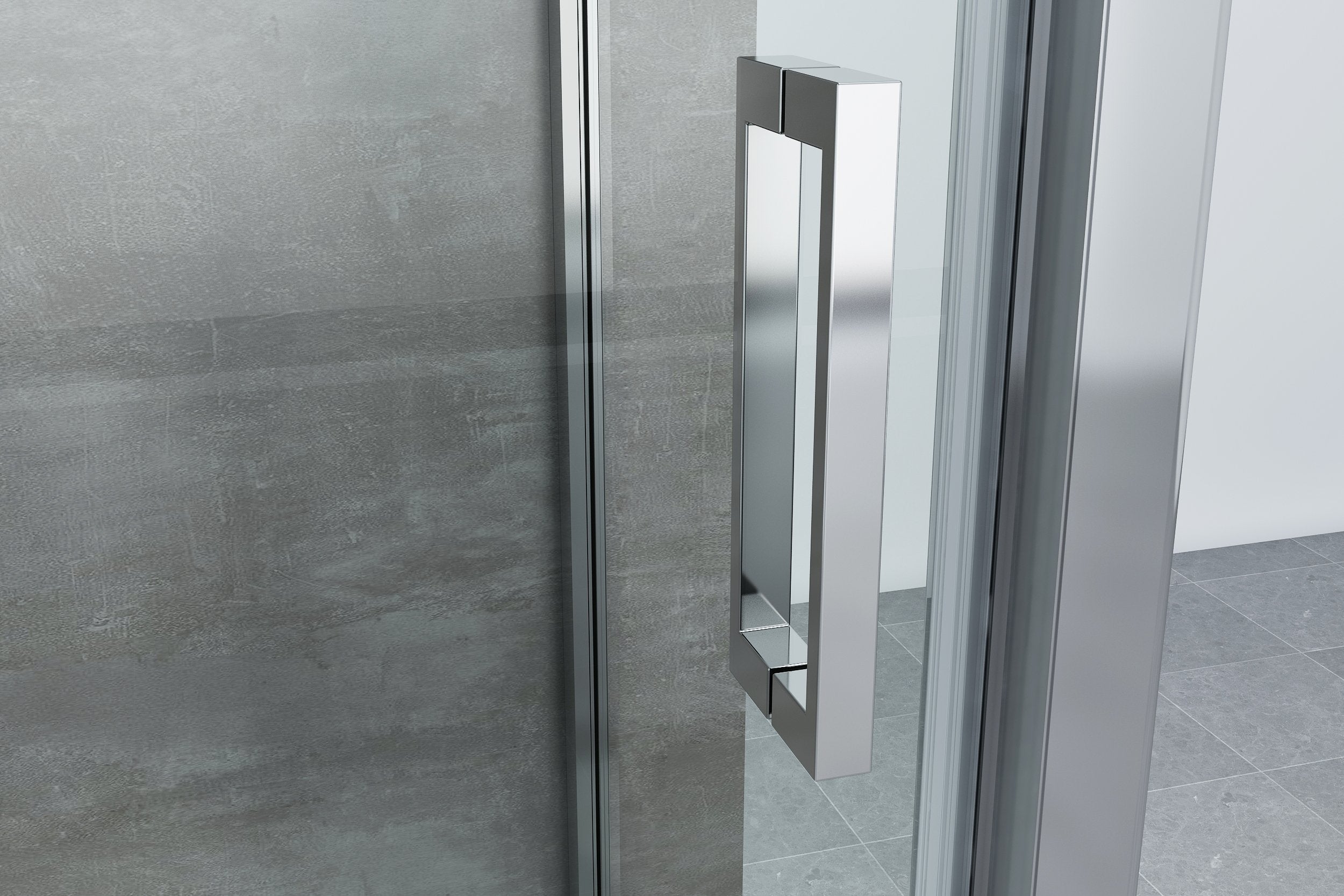 Box doccia angolare parete fissa e ANTA FISSA + PORTA scorrevole vetro 6 mm MISURA 77,5-80 ANTA FISSA + PORTA 135-140 