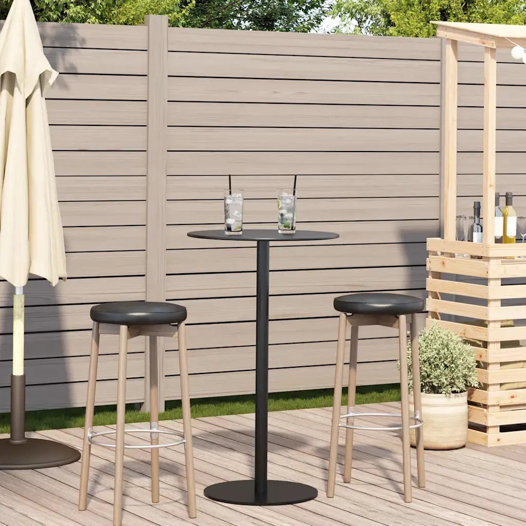 vidaXL Tavolo da Giardino Rotondo Nero Ø60x105 cm in Acciaio