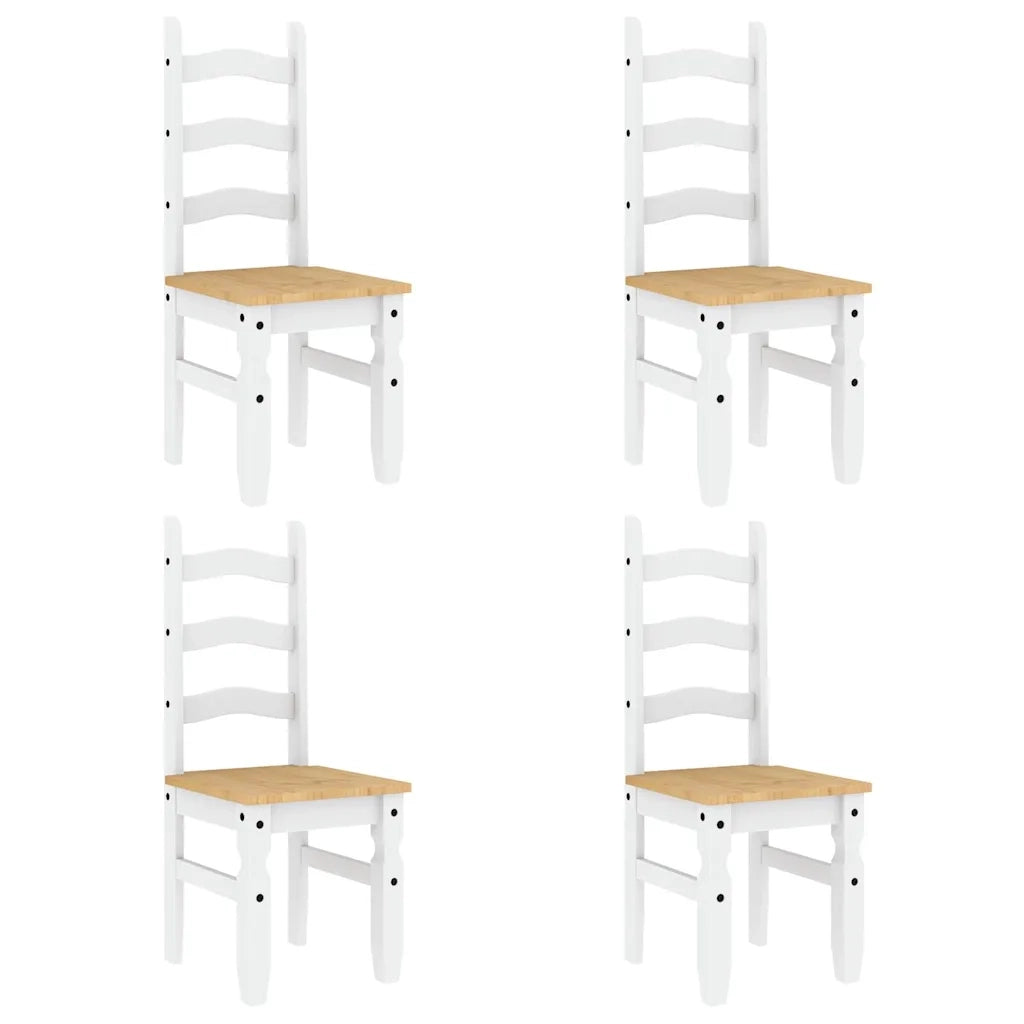 Set da Pranzo 5 pz PANAMA Bianco in Legno Massello di Pino 3345199