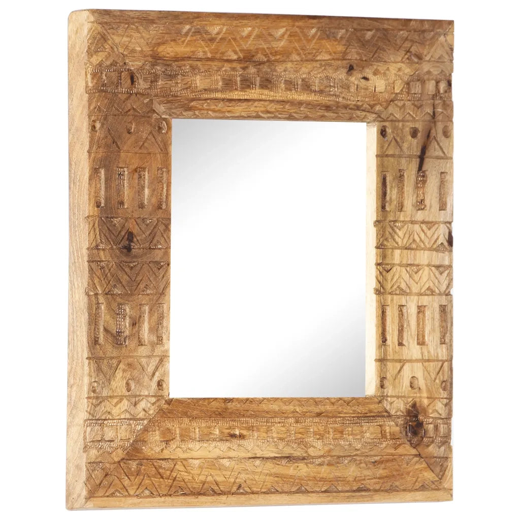 Specchio Intagliato a Mano 50x50x11 cm cm in Massello di Mango cod mxl 54691