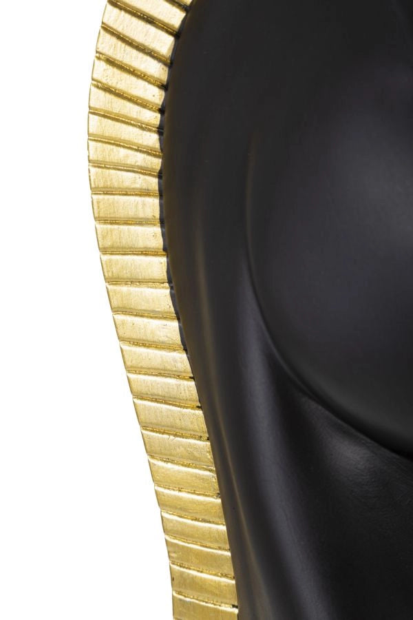 Cavallo da Scacchi 18,5x50x18,5 cm in Poliresina Nero/Oro
