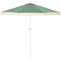 Ombrellone da Giardino a Manovella Inclinabile e Palo a 2 Sezioni, Poliestere e Metallo, 2.6x2.4 m, Verde