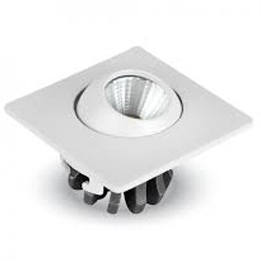 Trade Shop - Faretto 3w Orientabile Quadrato Da Incasso Bianco Con Alette Per Cartongesso -