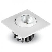 Trade Shop - Faretto 3w Orientabile Quadrato Da Incasso Bianco Con Alette Per Cartongesso -