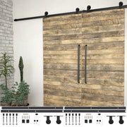 Kit di Binari per Porte Scorrevoli 2 pz 183 cm in Acciaio Nerocod mxl 96462