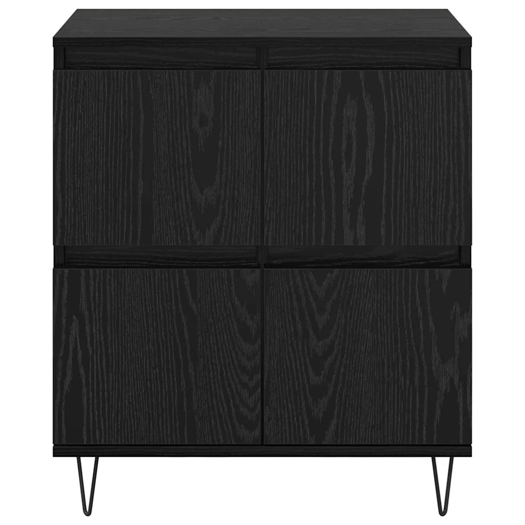 Sideboards 3 pcs Rovere nero 180 x 35 x 70 cm Legno multistrato
