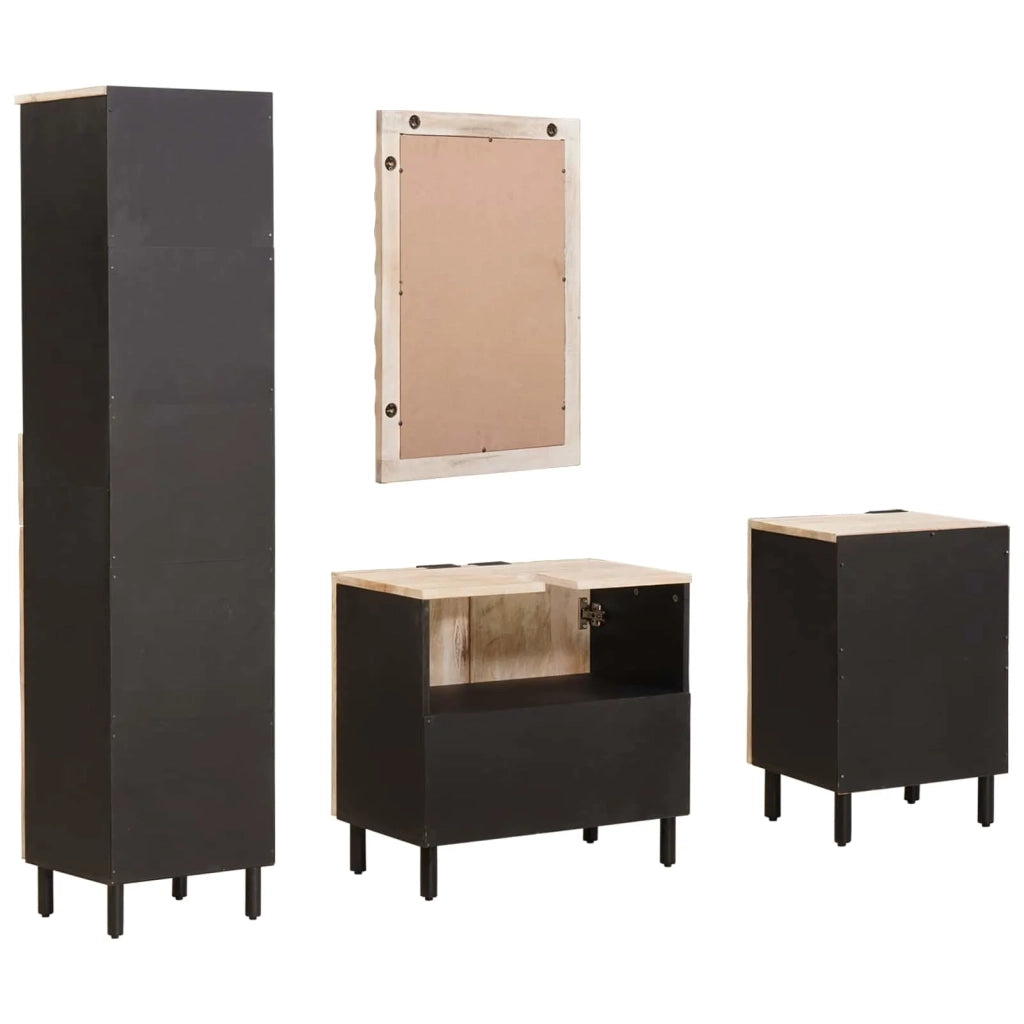 Set da Bagno con cassetto 4 pcs Finitura Bianco Lavato 3310032