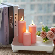 Luminarie a LED a batteria - 3 pezzi - 3 diverse altezze - Rosa - Impermeabili - Con telecomando - Fanno fiammella - Candelabri a batteria - Candelabri a LED ricaricabili