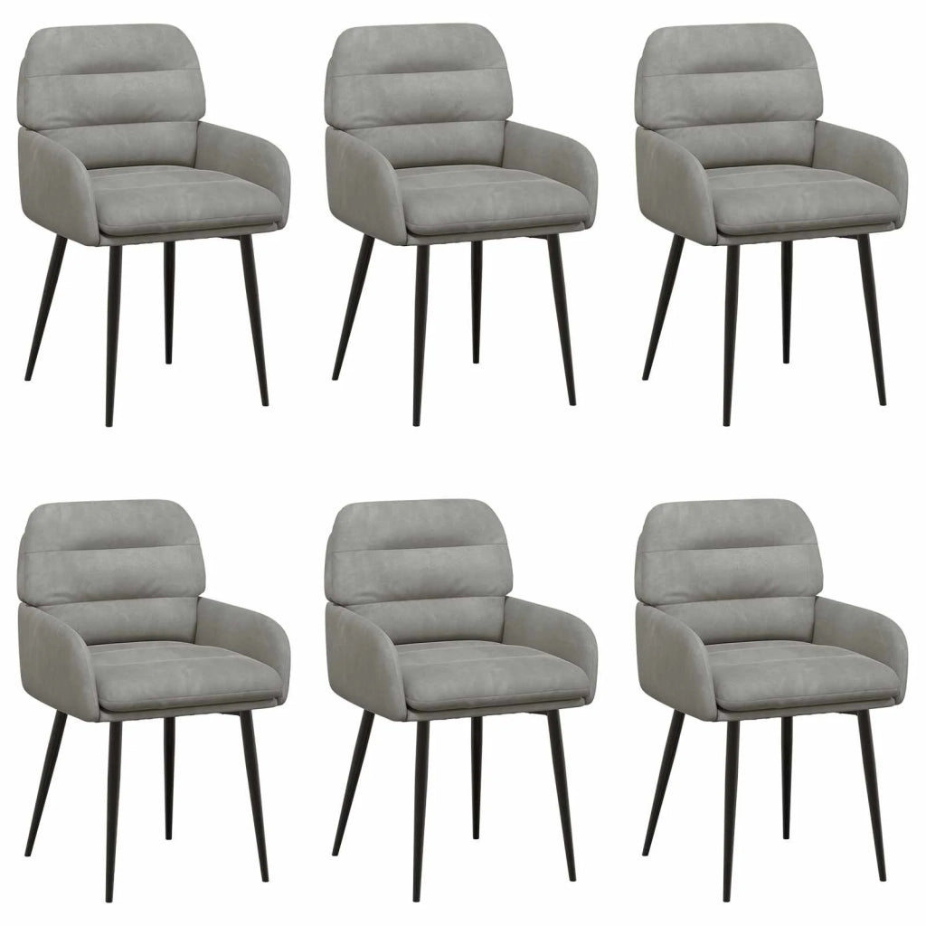 Sedie da pranzo 6 pcs Velluto (V) Grigio Chiaro 3428247