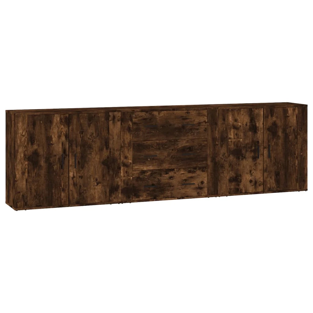 Credenza buffet cassettiera mobile contenitore organizer cucina soggiorno soggiorni 3 pz derivati ​​del legno marrone 02_0037057
