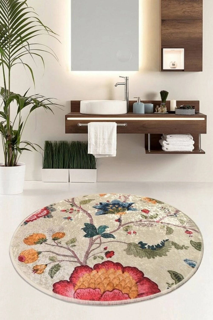 Granite City, Tappeto da Bagno Lavabile in Lavatrice, 100x100 cm Multicolore