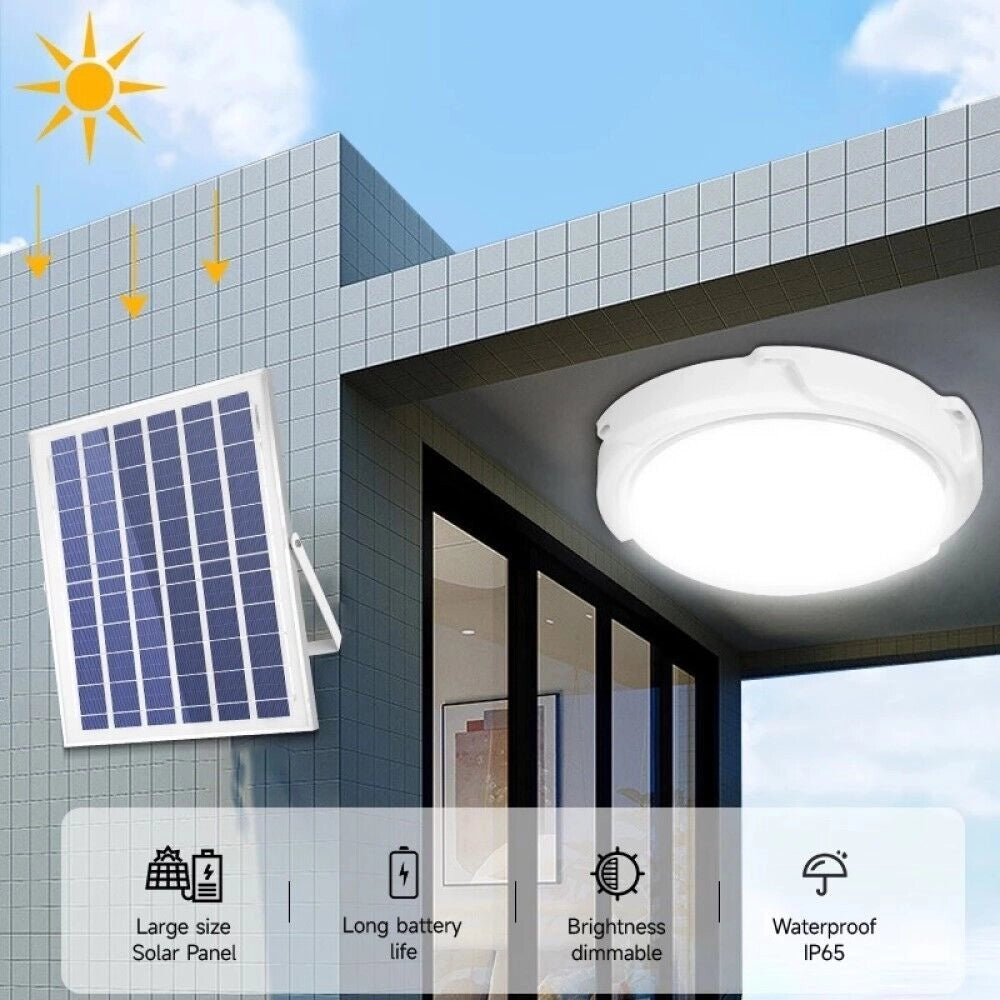 Plafoniera a led 200w circolare con sensore pannello solare 6500K FO-11-05