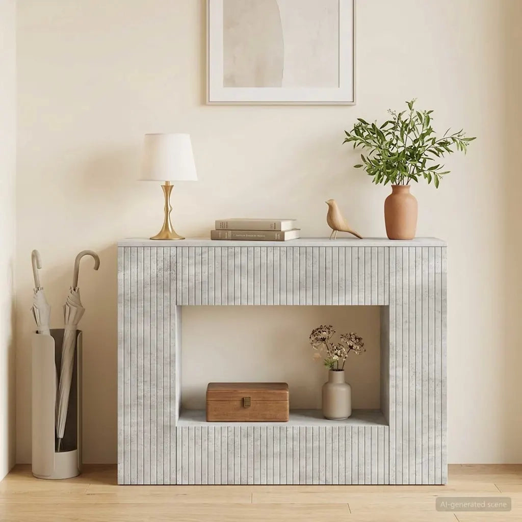 Tavolo consolle Rigato Grigio Cemento 101 x 29 x 74 cm 899880