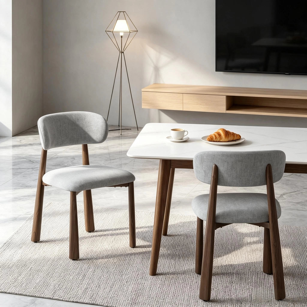 SEDIA da pranzo imbottita 48x52,5x82 cm grigio Set da 2 pezzi