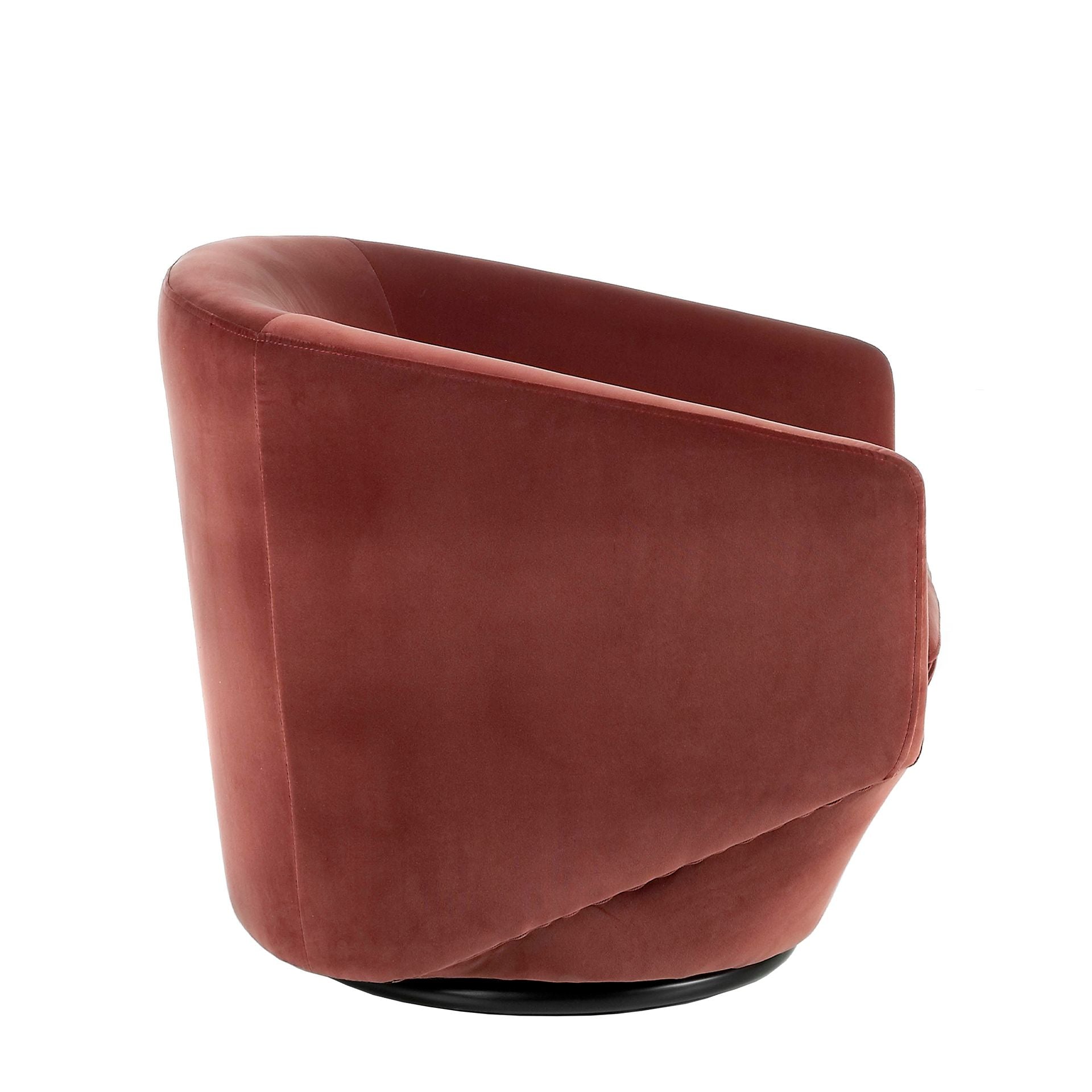 Poltrona girevole in velluto pesca