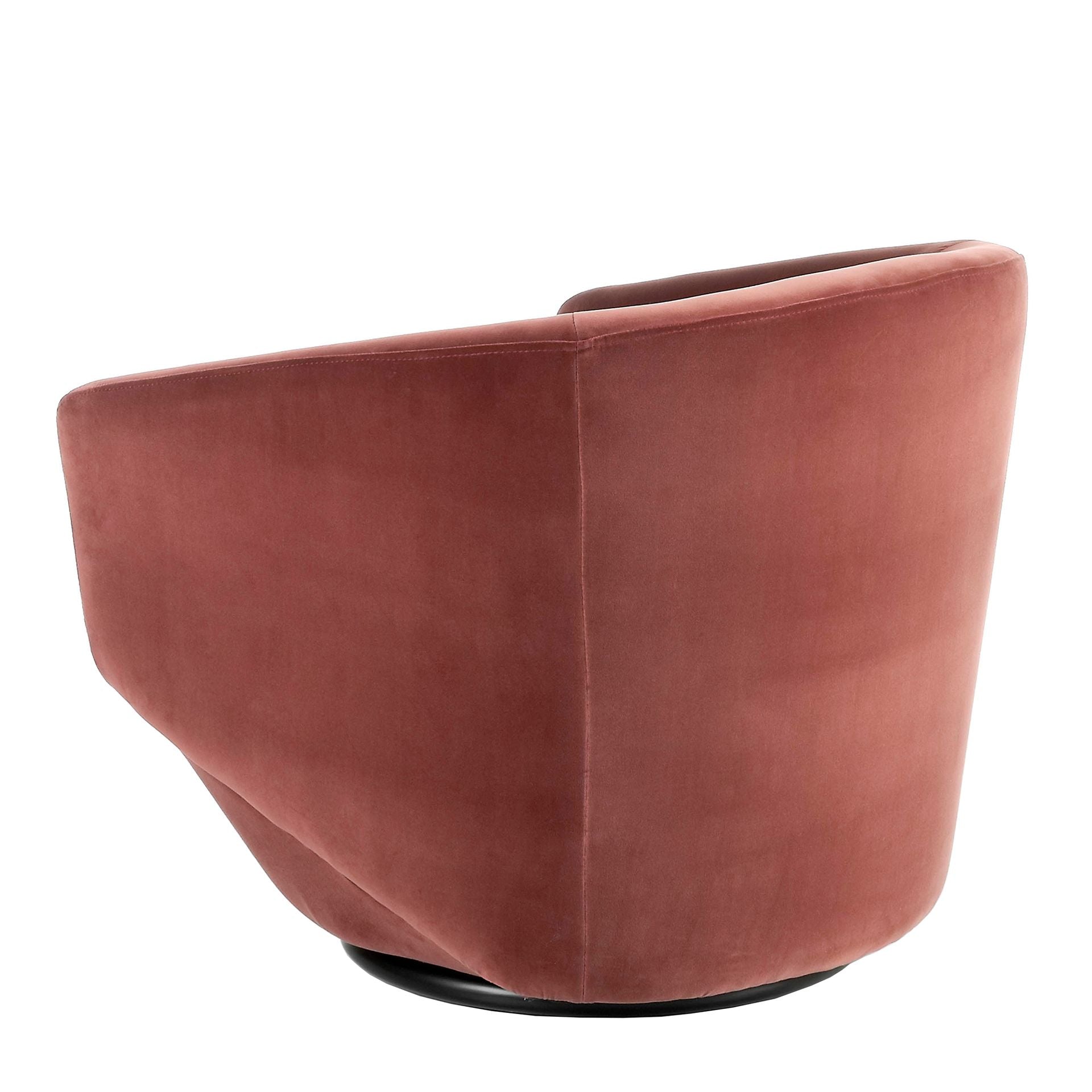 Poltrona girevole in velluto pesca