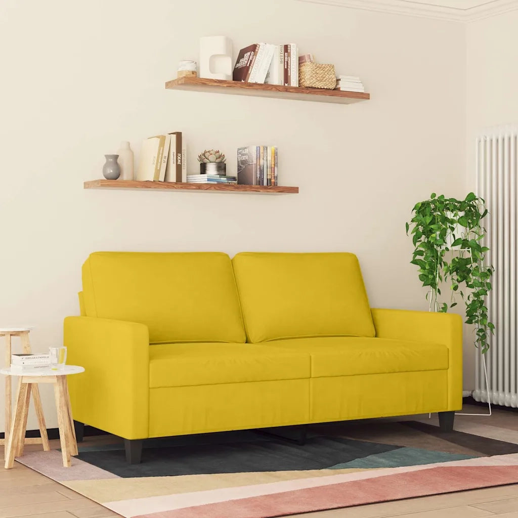 Divano a 2 Posti giallo 140 cm in Velluto
