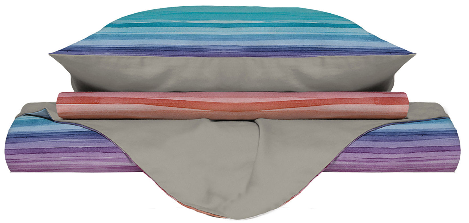 Copripiumino 1 Piazza e Mezzo con Stampa sul Sacco e Federe Doubleface Rainbow