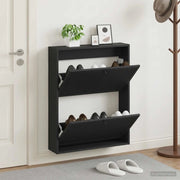 Mobiletto per Scarpe da Muro EDE 71 x 17 x 86 cm Nero 895976