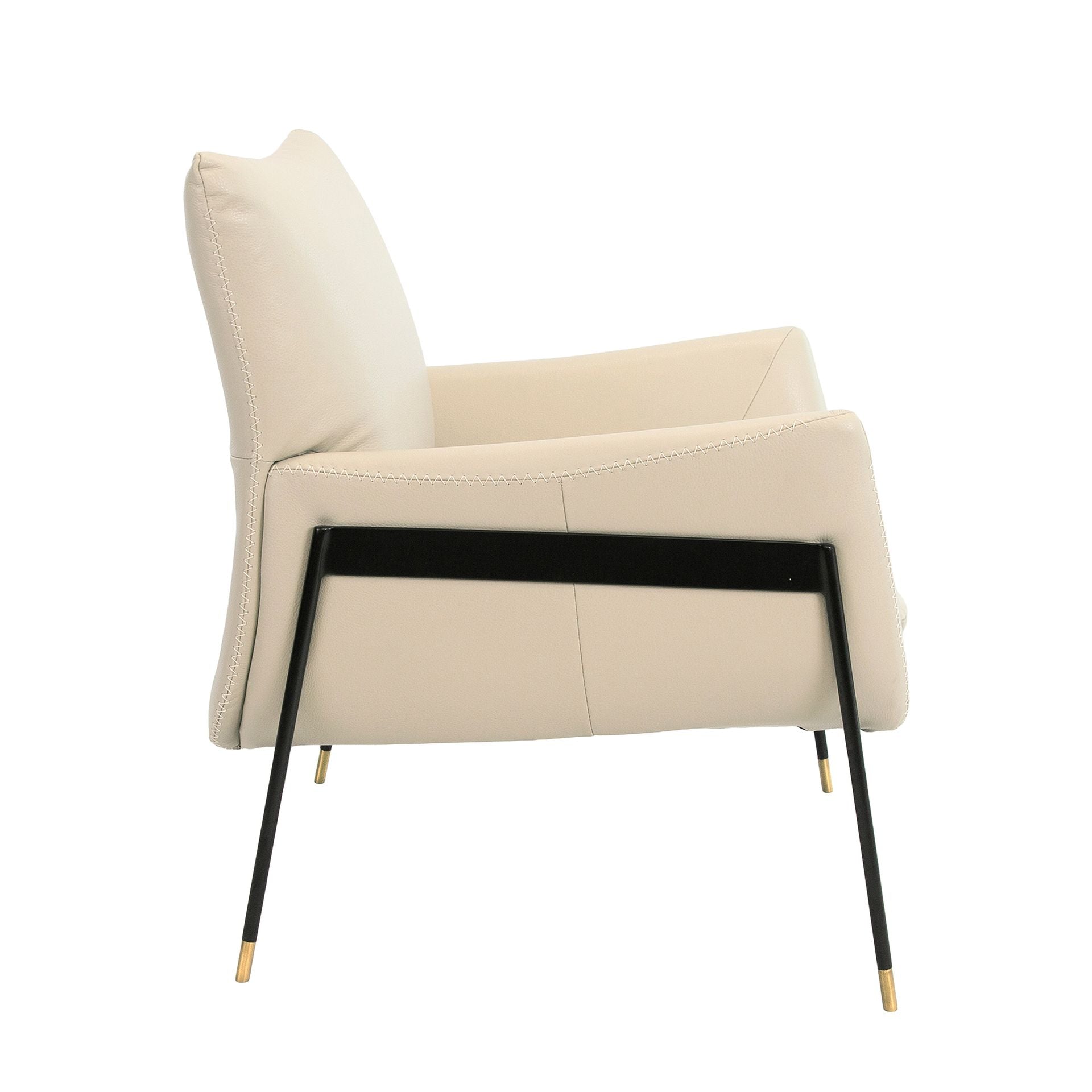 Poltrona in pelle grigio perla