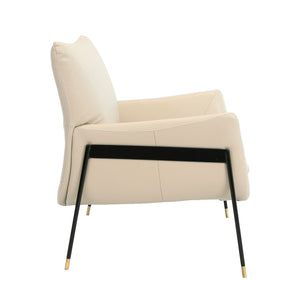 Poltrona in pelle grigio perla