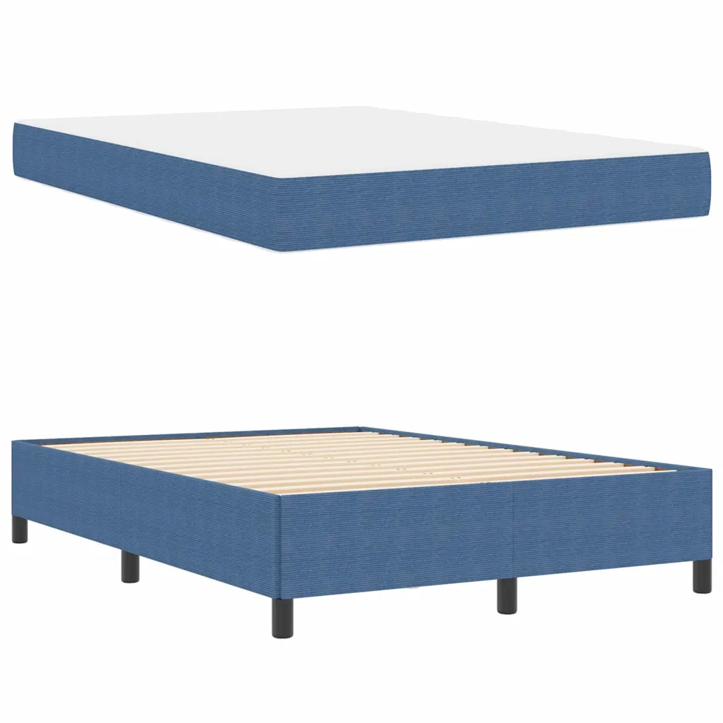 Struttura del letto con materasso Blu 160 x 200 cm Tessuto