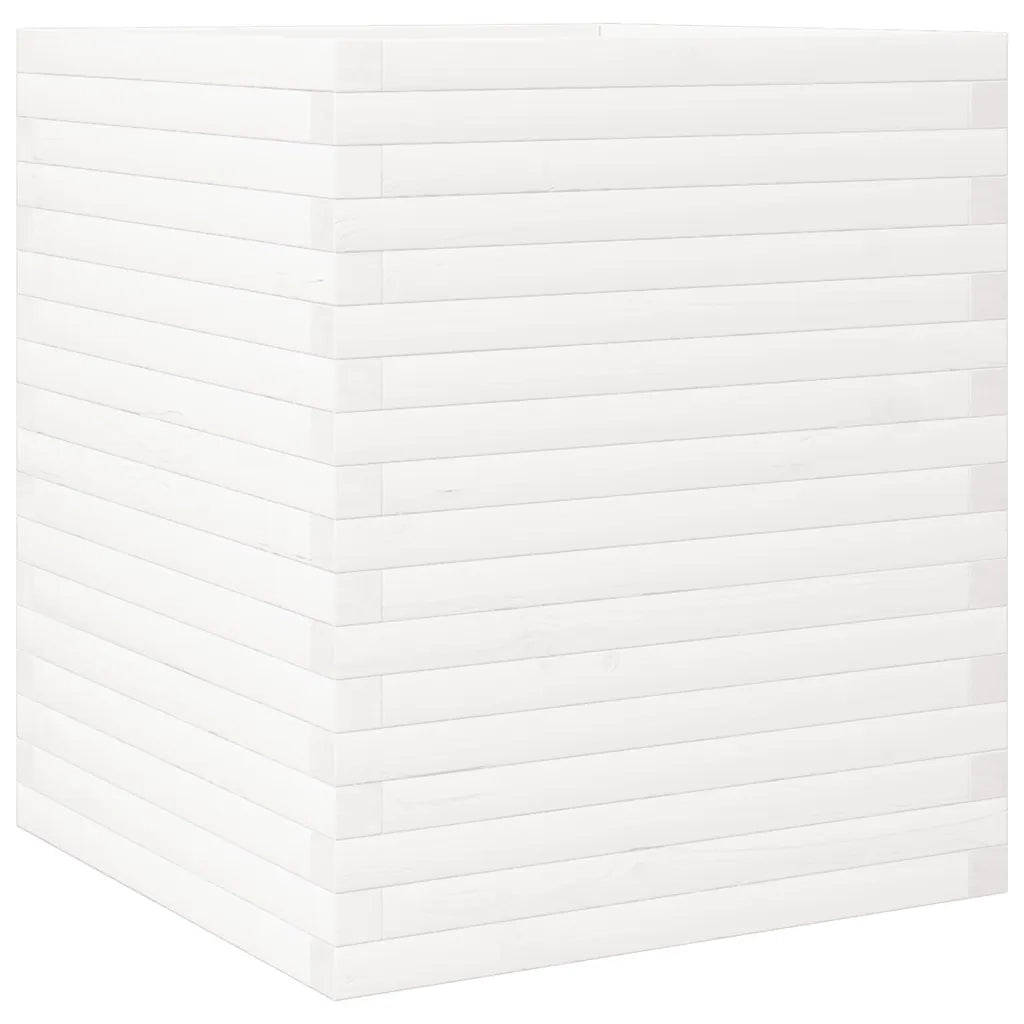 Fioriera da Giardino Bianca 60x60x68,5 m Legno Massello di Pino 3282470