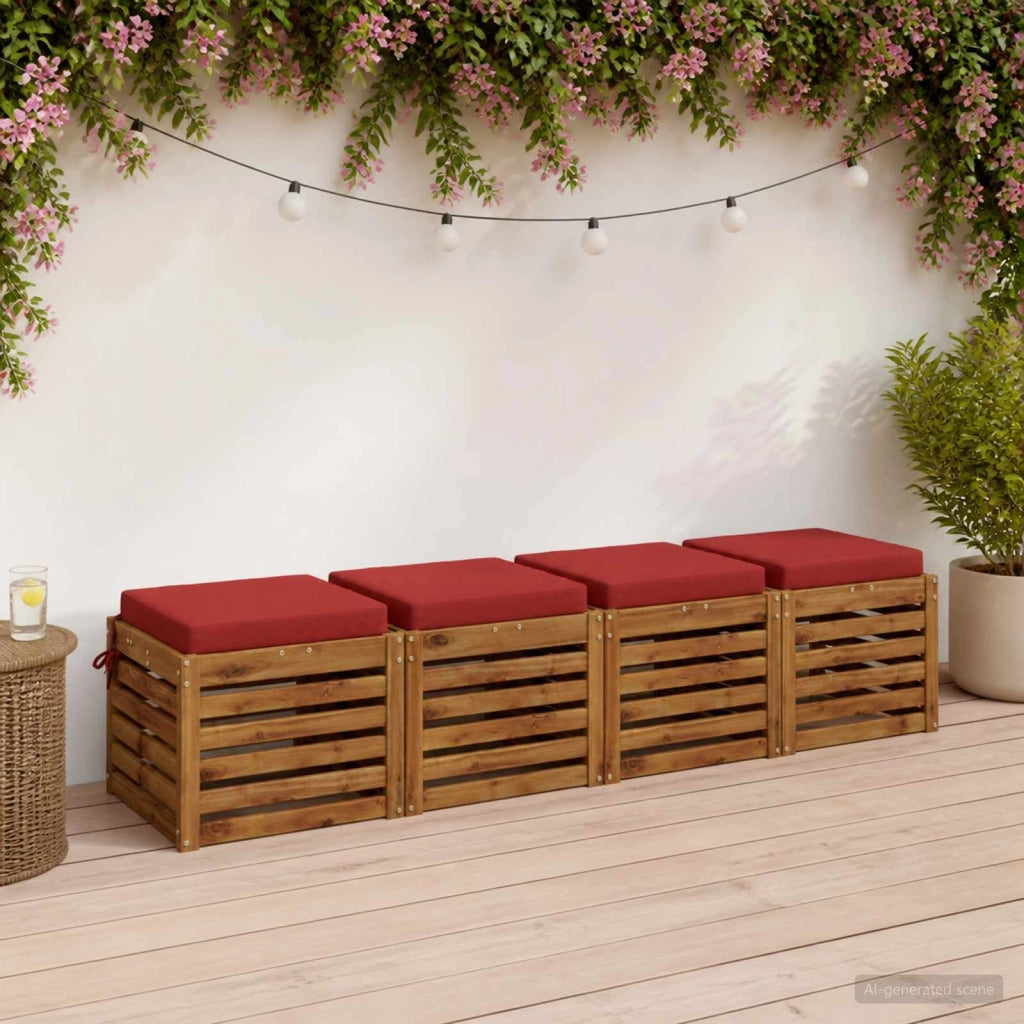 Cuscini per Sedia in 4 Pezzi SOEST 4 pz 100% Poliestere Rosso 944564