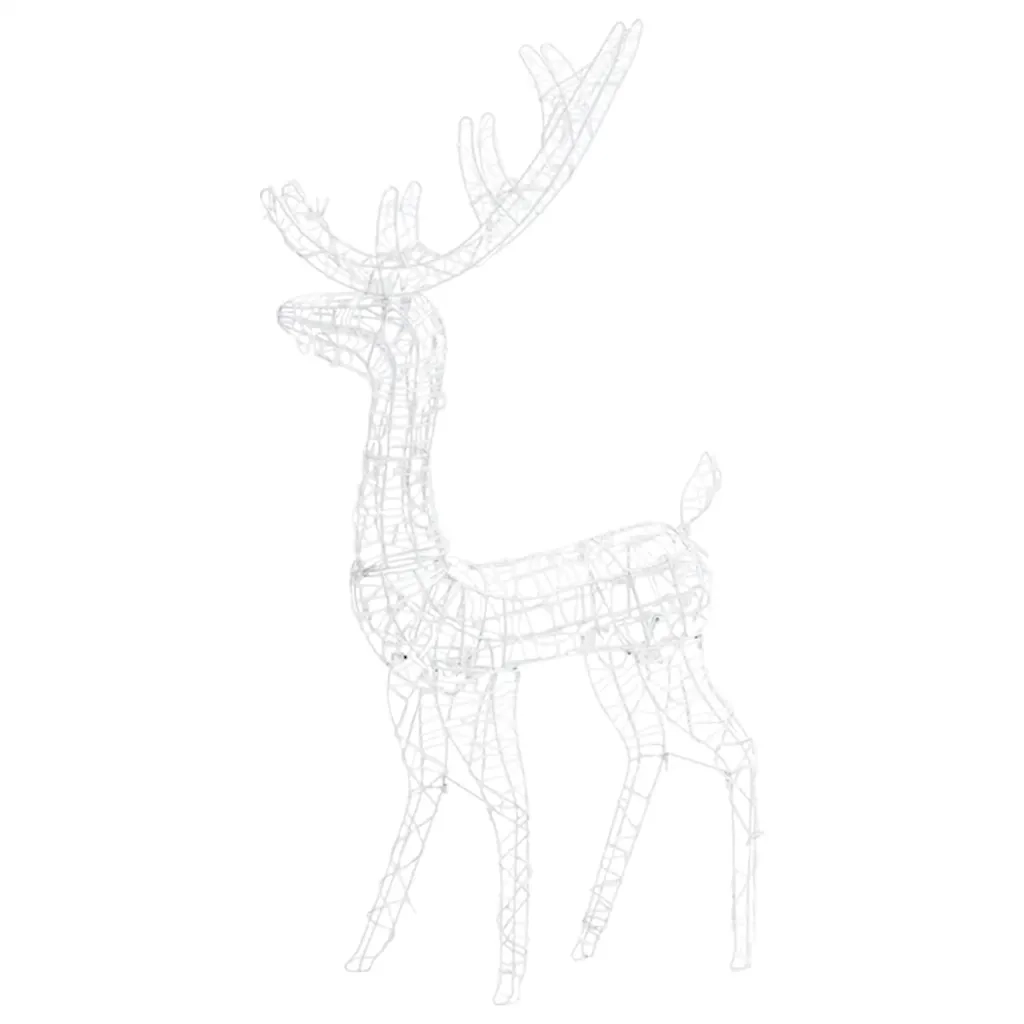 Decorazione Natalizia Acrilico Renna 140LED 120cm Bianco Freddo 329782