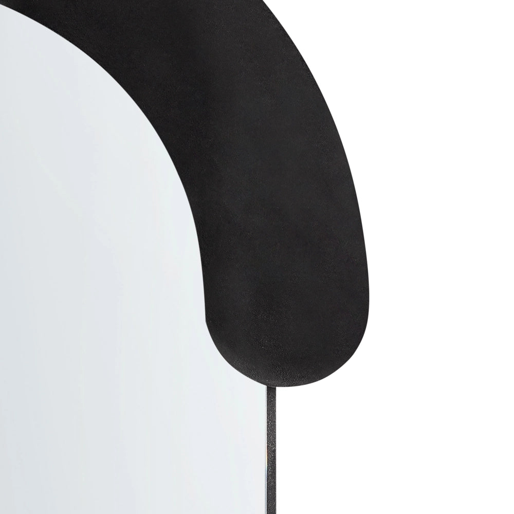 Specchio da parete in MDF nero con cornice in vetro 54 x 158 cm Forma irregolare Decorativo a parete Pezzo d'arredo in stile moderno