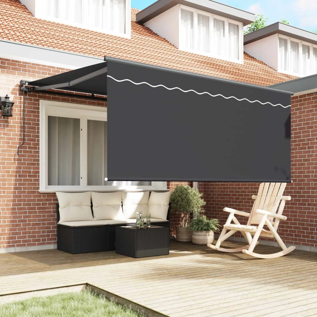 Tenda retrattile-Tenda parasole per balcone Antracite 300 x 250 cm Poliestere e Alluminio