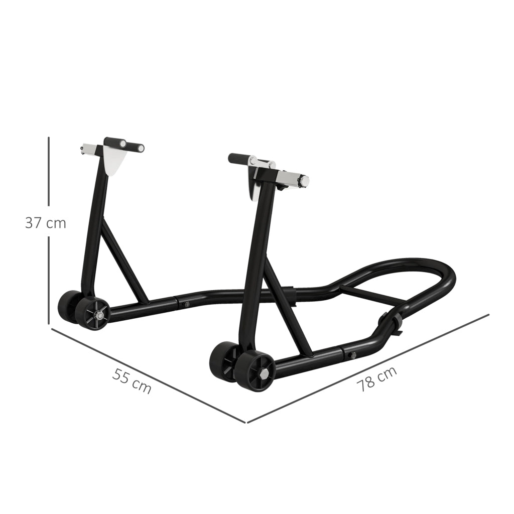 Cavalletto posteriore moto con ruote ¨C Xylo ¨C Supporto ruota con bobbine nero