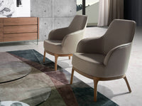 Poltrona girevole in ecopelle grigio taupe