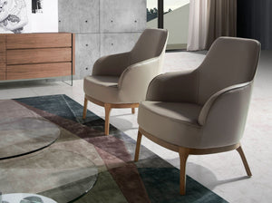 Poltrona girevole in ecopelle grigio taupe