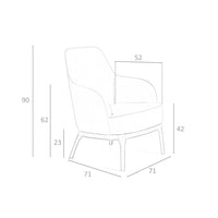 Poltrona girevole in ecopelle grigio taupe