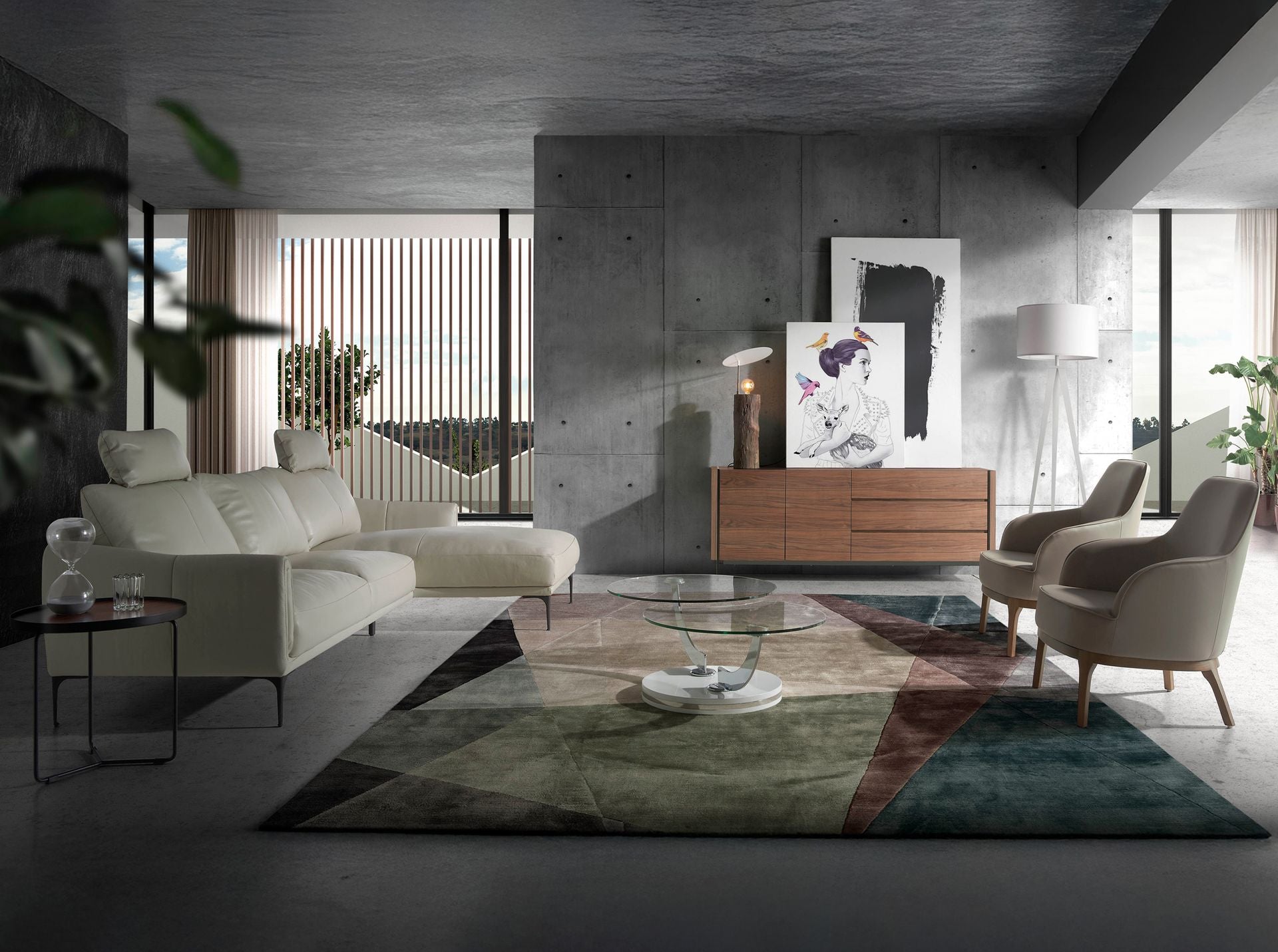 Poltrona girevole in ecopelle grigio taupe