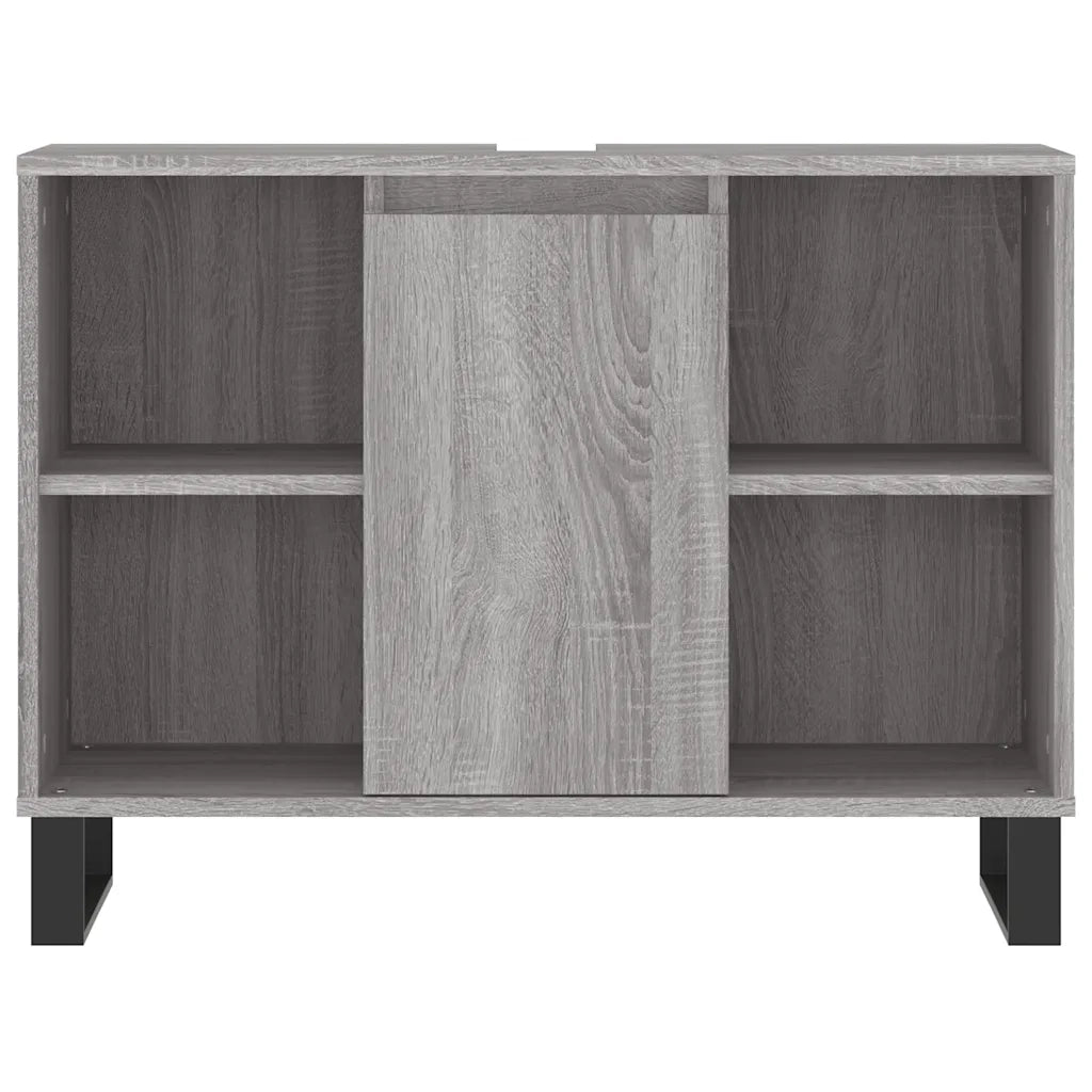Mobile da Bagno Grigio Sonoma 80x33x60 cm in Legno Multistrato 831642