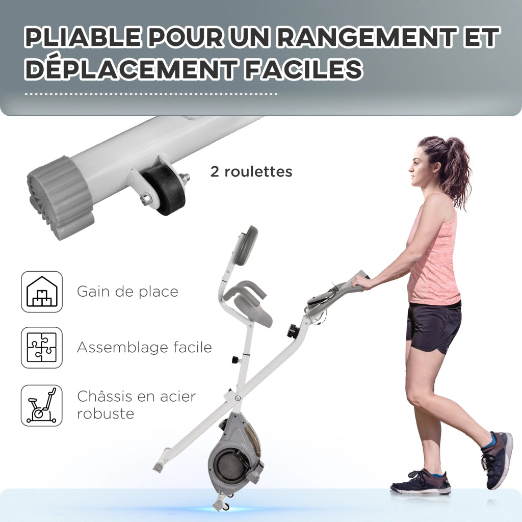 Bicicletta da camera magnetica pieghevole ¨C zephmum ¨C bianco grigio