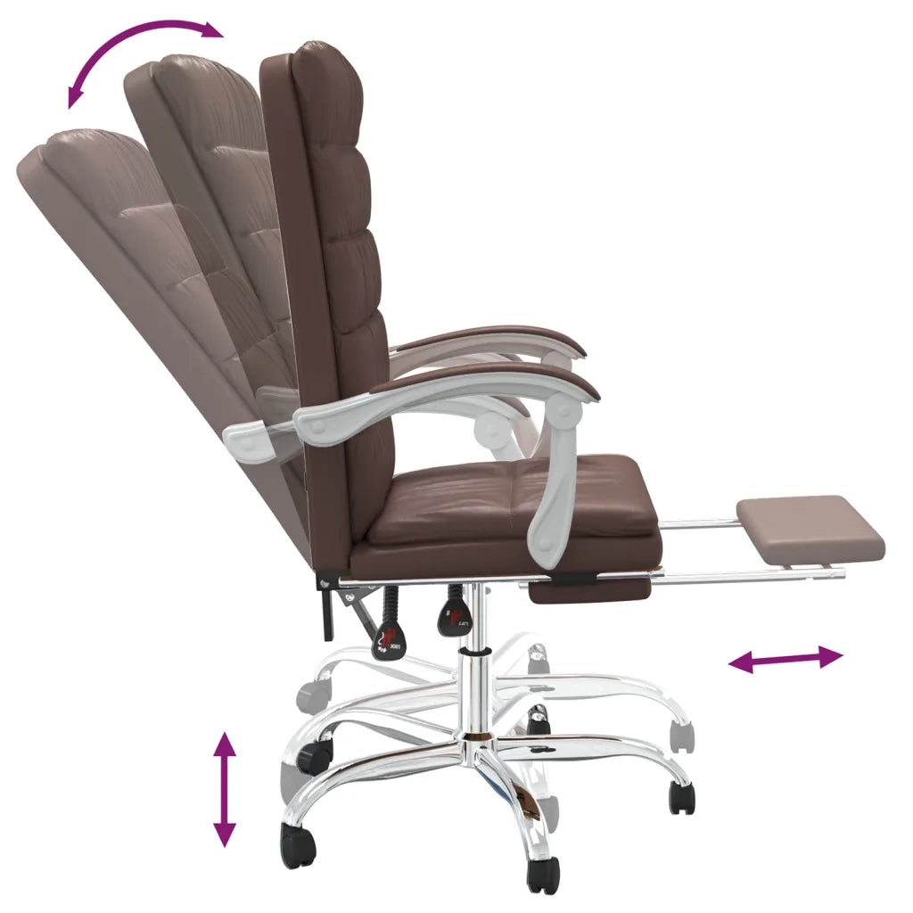 Poltrona da Ufficio Reclinabile Marrone in Similpelle cod mxl 34059