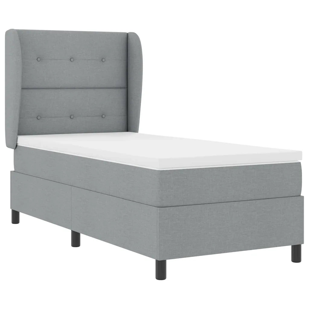 Letto a molle con materasso Grigio chiaro 100 x 200 cm Tessuto 3340550