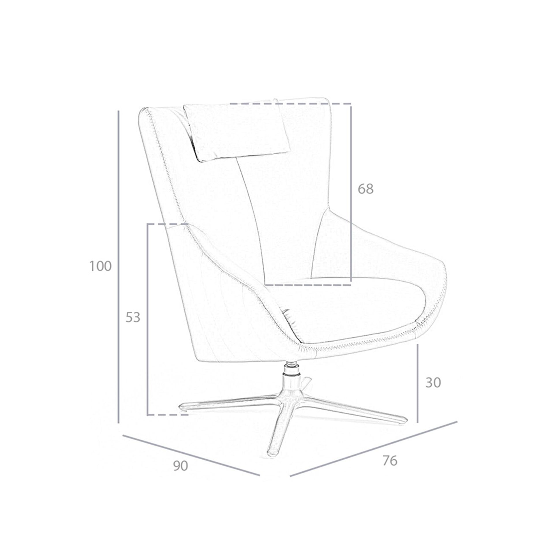 Poltrona girevole in ecopelle visone